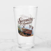 Verre Bateau du lac Serene avec oies et Fleurs sauvages (Devant)
