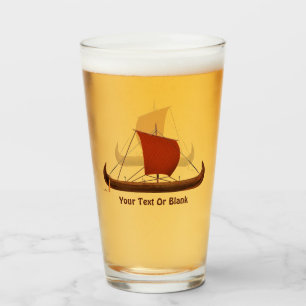 Verre Bateau viking à voile rouge II