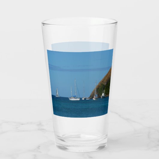 Verre Bateaux à voile dans la baie Blancs et Bleus Nauti (Dos)