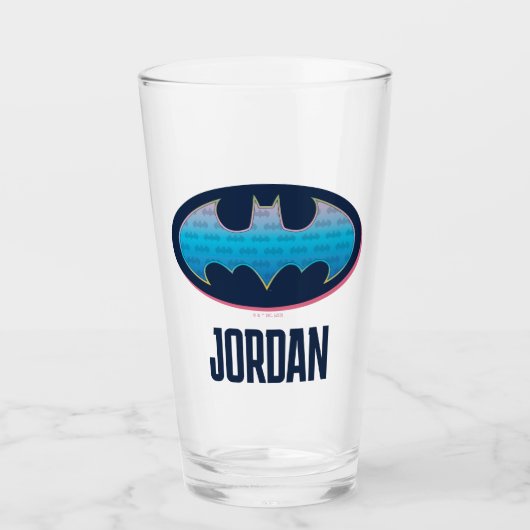 Verre Batman | Symbole rose et bleu (Devant)