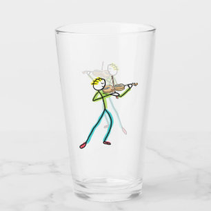 Verre Bâtonnet jouant du violon