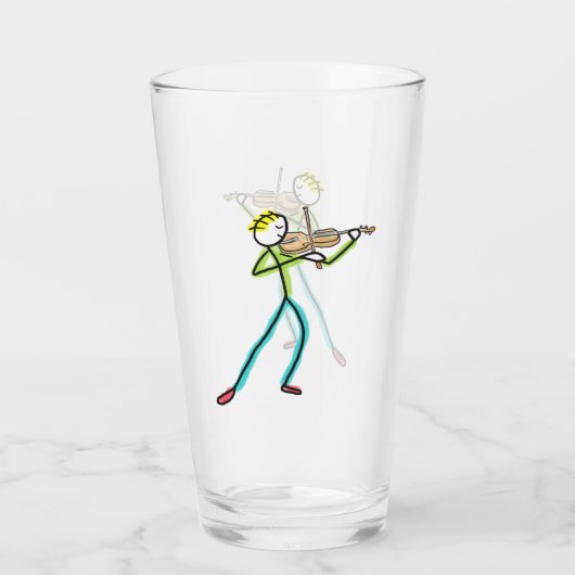 Verre Bâtonnet jouant du violon (Devant)