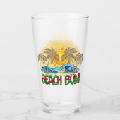 Verre Beach Bum | Watermelon, Ocean Waves et soleil trop (Devant)