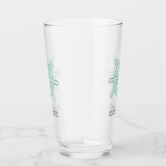 Verre Beach House Bateau Helm Aqua Blue ID623 (Droite)