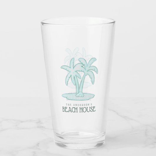 Verre Beach House Palm Trees Aqua Blue ID623 (Dos)