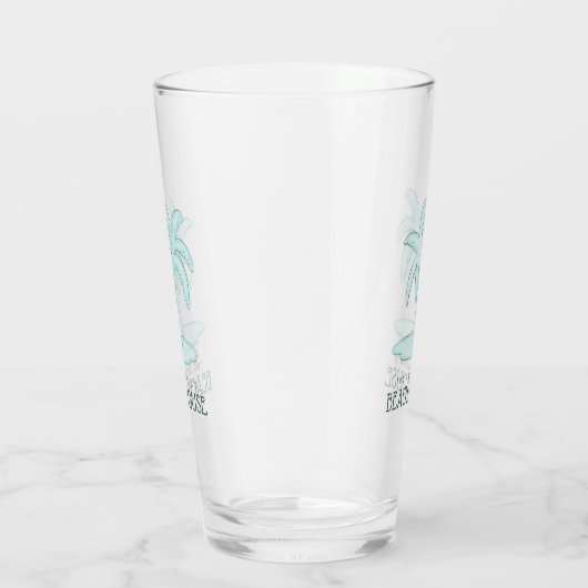 Verre Beach House Palm Trees Aqua Blue ID623 (Droite)