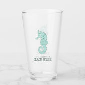 Verre Beach House Seahorse Aqua Blue ID623 (Devant)