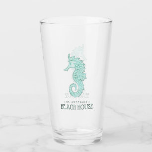 Verre Beach House Seahorse Aqua Blue ID623