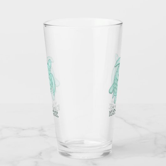Verre Beach House Turtle Aqua Blue ID623 (Droite)