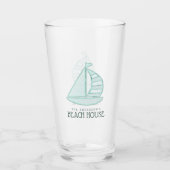 Verre Beach House Voilier Aqua Blue ID623 (Devant)