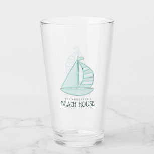 Verre Beach House Voilier Aqua Blue ID623