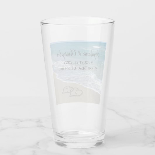 Verre Beach Wedding Hearts (Dos)