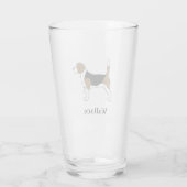 Verre Beagle avec l'amoureux des chiens fait sur (Dos)