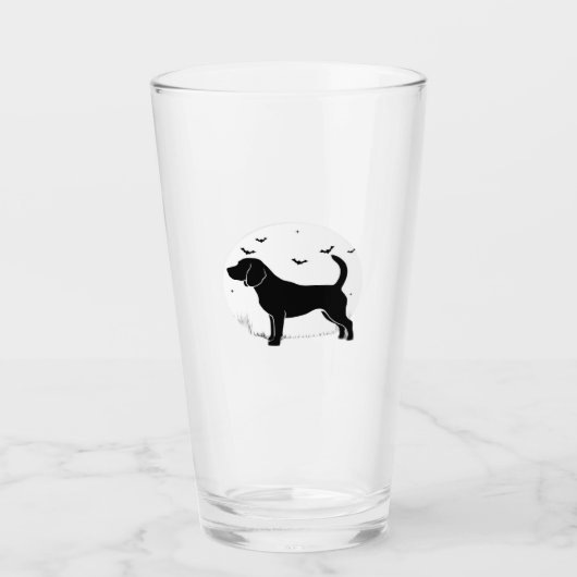 Verre Beagle Dog � Halloween Moon Silhouette Oversized T (Devant)