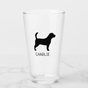 Verre Beagle Silhouette race de chien personnalisée