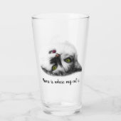 Verre Beau chat drôle personnalisable (Dos)