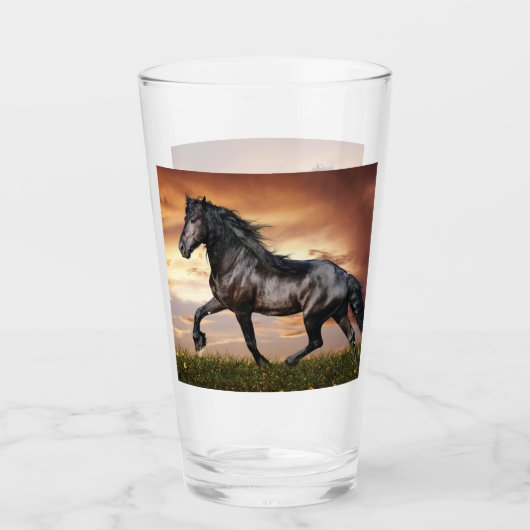 Verre Beau Cheval Noir (Devant)