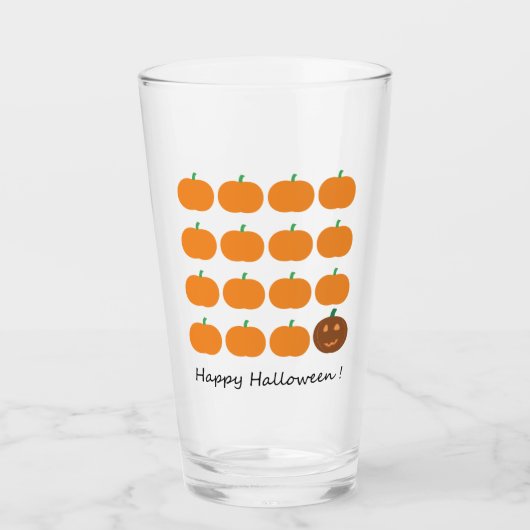 Verre Beau Patch Citrouille Halloween (Devant)
