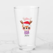 Verre Beau Reindeer Noël Animal d'hiver (Dos)