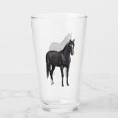 Verre Beau Stallion Cheval du Quartier Noir (Dos)
