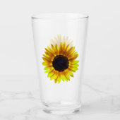 Verre Beau tournesol jaune lumineux - (Devant)