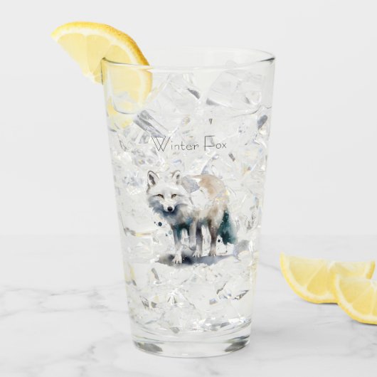 Verre Beauté de l'Arctique : Coutume de Fox d'hiver (Devant glace)