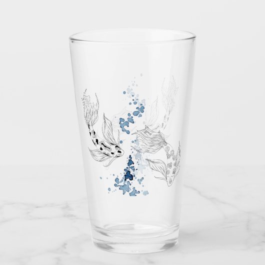 Verre Beautiful Japonais Koi Fish Swimming (Devant)
