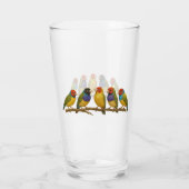 Verre Beaux oiseaux sur la branche (Dos)