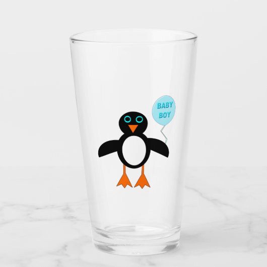 Verre Bébé Bleu mignon Pingouin Garçon (Devant)