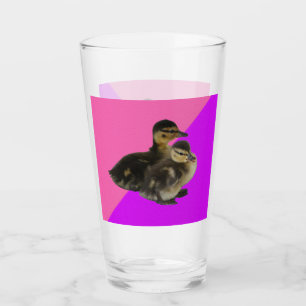 Verre Bébé Canards sur framboise rose et sorbet pourpre