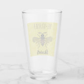 Verre BEE Yellow Polkadot design tendance nommé (Dos)