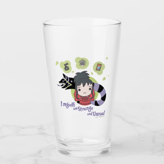 Verre Beetlejus | Chibi Lydia "Étrange et inhabituel" (Devant)