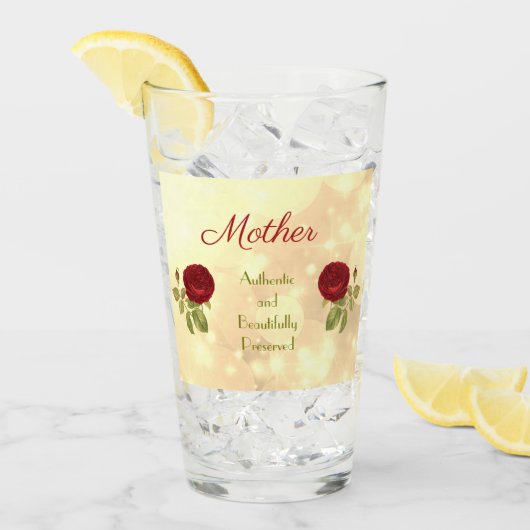 Verre Belle citation de mère (Devant glace)