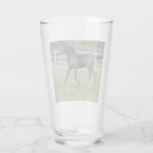 Verre Belle course de chevaux dans un champ (Dos)