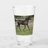 Verre Belle course de chevaux dans un champ (Devant)