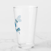 Verre Belle Libellule Fleur Rose Original Art (Gauche)