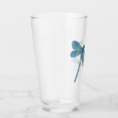 Verre Belle Libellule Fleur Rose Original Art (Droite)