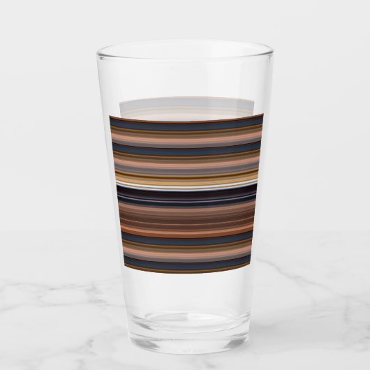 Verre Belles rayures bleues brunes (Devant)