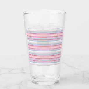 Verre Belles rayures roses blanches