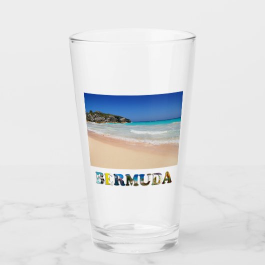 Verre Bermuda Pink Sand Beach Horseshoe Bay Beer Pint (Devant)