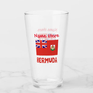 Verre Bermude et Drapeau Bermudien Rouge Personnalisatio