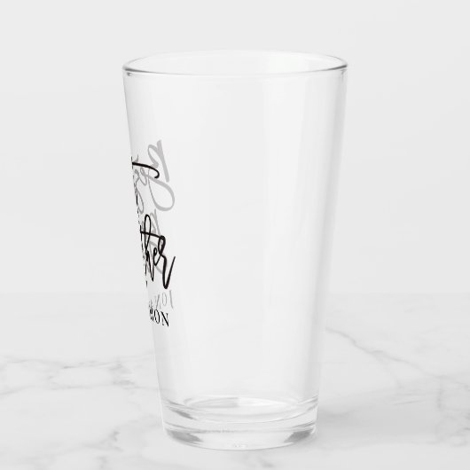 Verre Best Brother Gift Black script typographie Nom (Gauche)