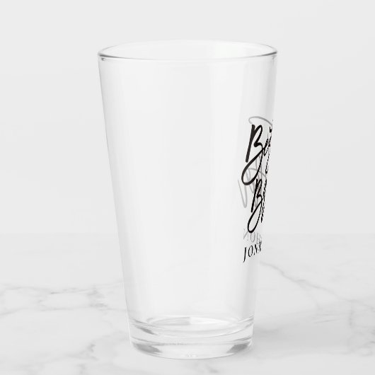 Verre Best Brother Gift Black script typographie Nom (Droite)