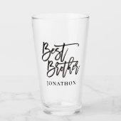 Verre Best Brother Gift Black script typographie Nom (Devant)