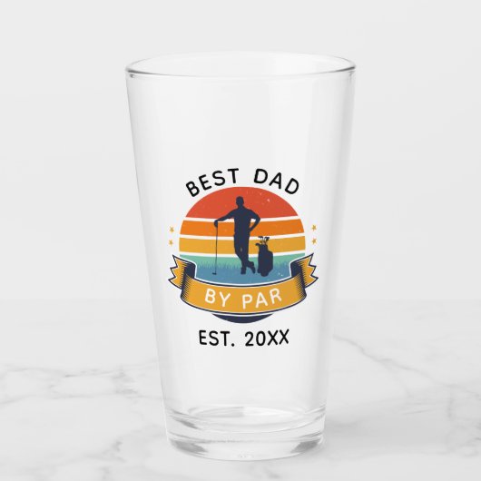 Verre Best Dad By Par Par Golf Lover Fête des pères pers (Devant)