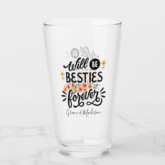 Verre Besties pour la vie BFF Friends Forever Cadeau (Devant)