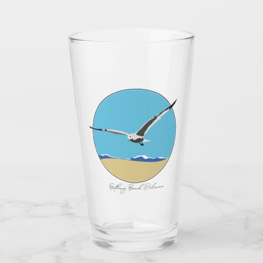 Verre Bethany Beach, Delaware Sea Gull survolant la plag (Devant)