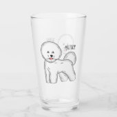 Verre Bichon frise dog dessin animé (Dos)