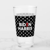 Verre Biden / Harris White Stars Motif Black (Devant)
