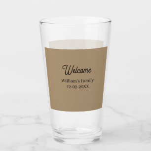 Verre Bienvenue à la maison ajout du nom de famille inau